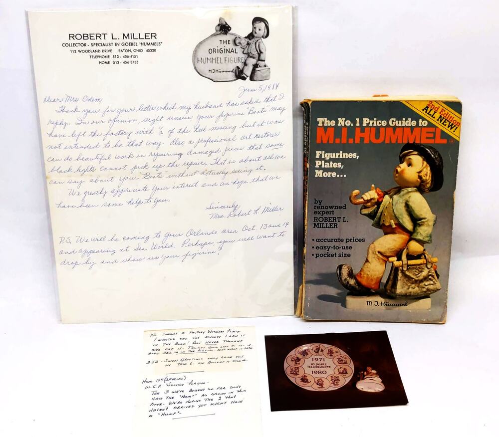 Signed 1983 No 1 Price Guide to M.I. Hummel 2nd Ed & Hand Written Letters